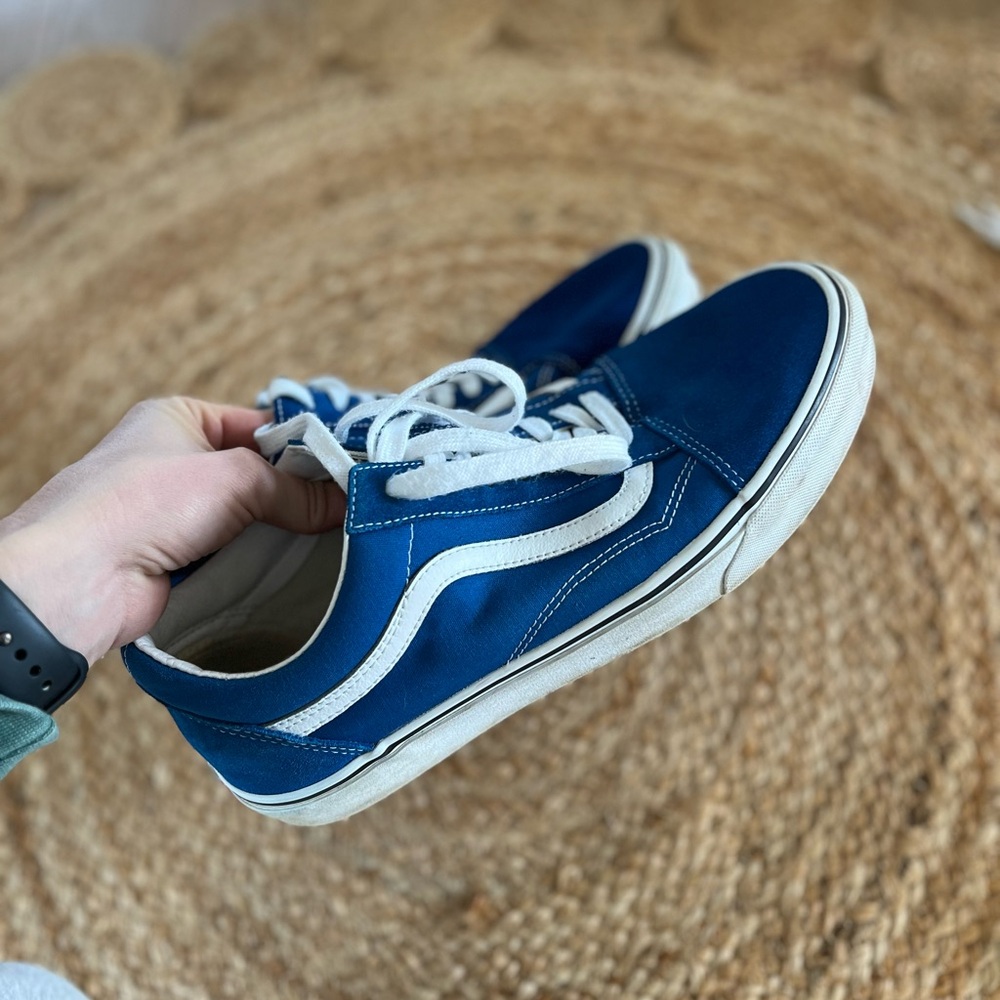 Blue and White Sneakers